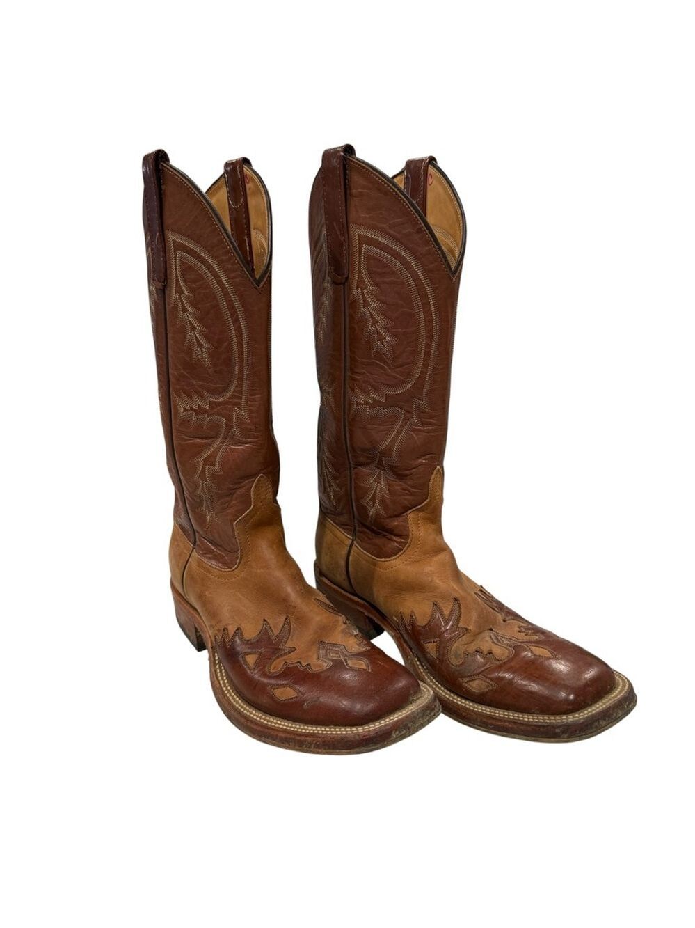 Anderson Bean Vintage Cowboy Boots Made USA Men’s 9 Leather Western